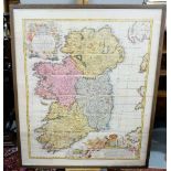 Large Map of Old Ireland - Hibernicae Regum - Reproduction on canvas, Framed, 53x45 (frame size)