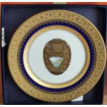 Faberge fine China Cabinet Plate, with original presentation box, featuring "Imperial Peter the
