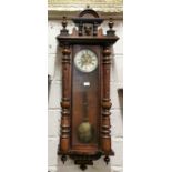 Spring Drive Vienna Wall Clock, with fluer de lys engraved side columns , 120cm H
