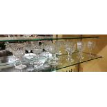 Set of 9 English Crystal Wine Glasses, by Webb, each 12cmH
