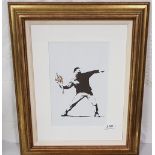 After Banksy, Print, “Flower Bomb”, 29cm x 19cm