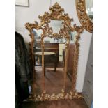 Ornately shaped French replica Wall Mirror (resin based) with floral mounted borders, 4