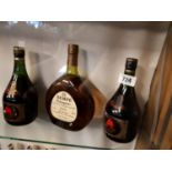 Two bottles of Cognac Brugerolle Napoléon ''Aigle Rouge'' 45 Gran Prix (1960s/70s) and a Bottle of