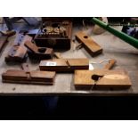 Collection of seven 19th. C. carpenter's wood planes.