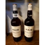 Two old bottles of Haig's Gold Label blended whisky,