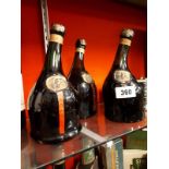 Three bottles of Saint Vivant 1937 Armagnac V.S.O.P .