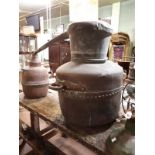 19th. C. copper and metal Whiskey Pot Still.