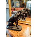 Good quality pair of bronze models of a whippet.