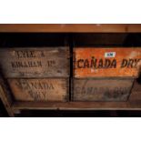 Ten early 20th C. Canadian Dry wooden bottle crates.