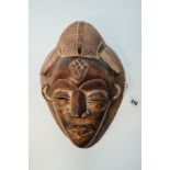 Forehead Mask (antique hairstyle, dark stain) Punu Lumba, Gabon.