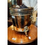 Edwardian brass log bucket.