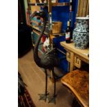 Exceptional quality cast Bronze model of a Flamingo (127 cm H}.