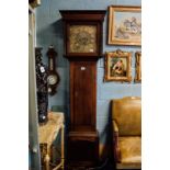 Georgian oak longcased clock with brass dial Thomas Kerr of Monaghan.