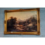 Gilt framed oil on canvas Rural Scene.