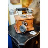 Early 20th C. mahogany and chrome telephone.