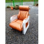 Vintage leather and chrome aviator's armchair.