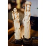 Two early 20th C. carve ivory African figures.
