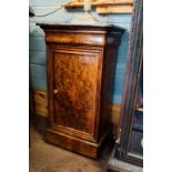 Victorian walnut bedside cabinet with marble top.