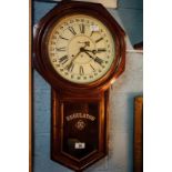 19th. C. mahogany Regulator wall clock.