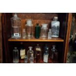 Misc. lot of 19th. C. and later chemists bottles.