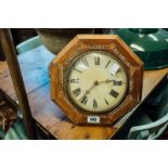 Edwardian inlaid wall clock.