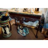 Irish Georgian style mahogany side table with Connemara marble top,