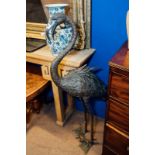Exceptional quality cast Bronze model of a Flamingo (114 cm H}.