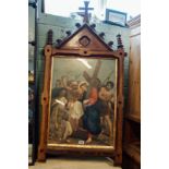 Early 20th. C. carved oak Station of The Cross. { 156cm H X 79cm W }.