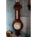 Victorian oak banjo barometer.