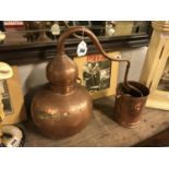 Rare Irish copper Whiskey still.