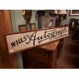 Will's Autograph Cork Tipped enamel advertising sign.