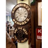 Gouldings manures are the best for all crops, Hopkins and Hopkins advertising wall clock.