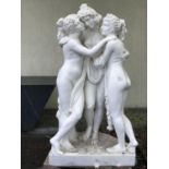 Stunning marble sculpture of The Three Graces 54"W x 72"H