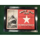 White Star Line Coloured advertising print of The Largest Vessels in the world 50"W x 37" H