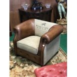 Club arm chair polo 38" W