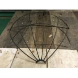 Three fine wrought iron decorative baskets 88" wide