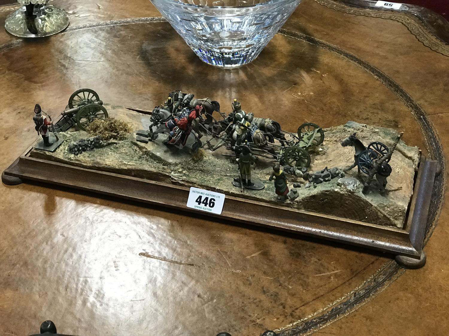 Early 20th Century lead model of a battle 22" W x 82 D