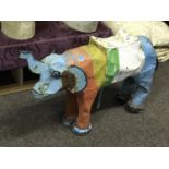 Vintage metal carnival elephant 38"W