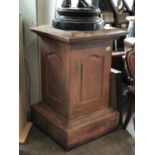 Ex Café‚ en Seine A pair of terracotta plinths 25" W x 25" D x 40" H