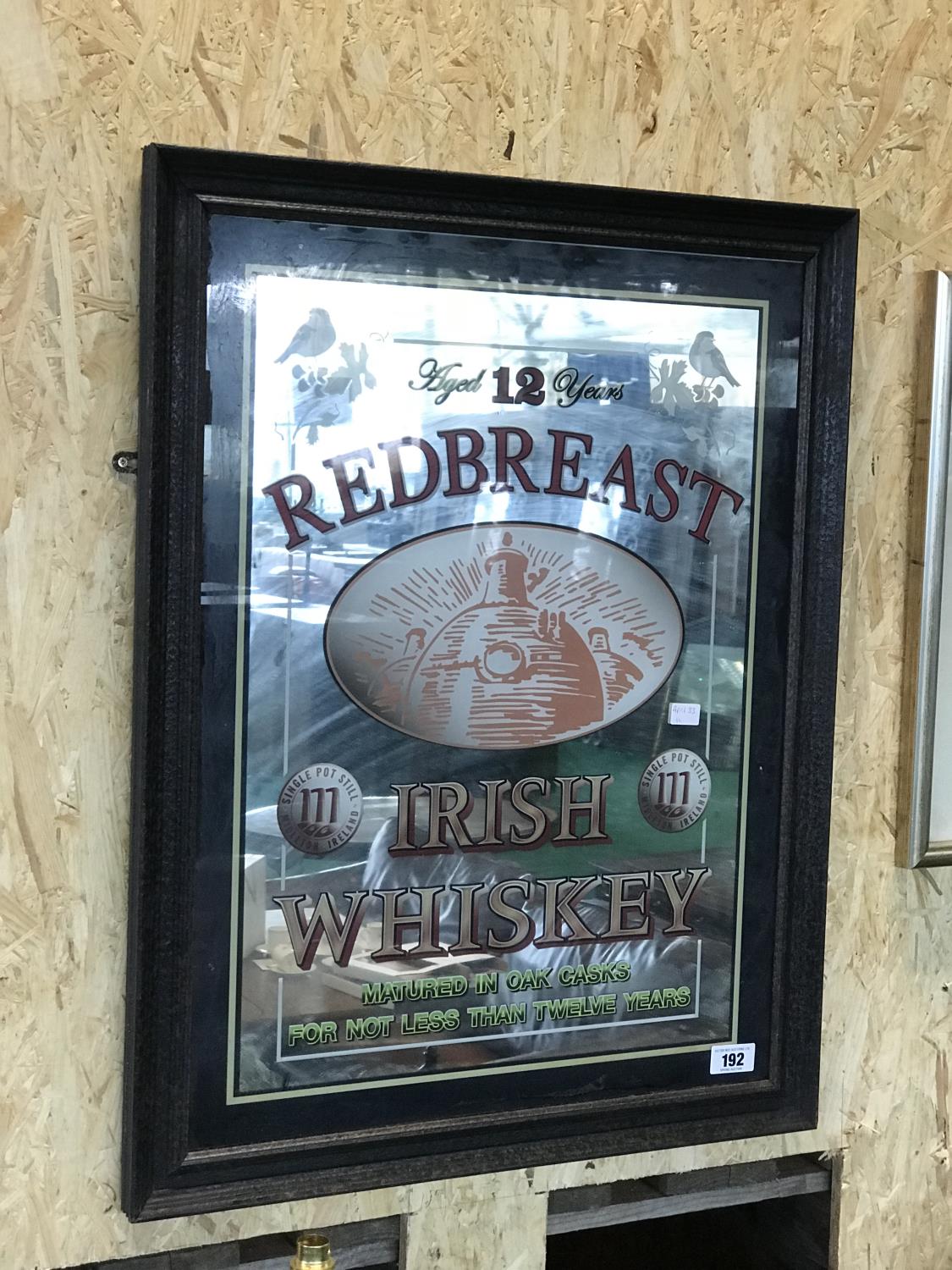 Redbreast Irish whiskey advertising mirror 32? x 25?