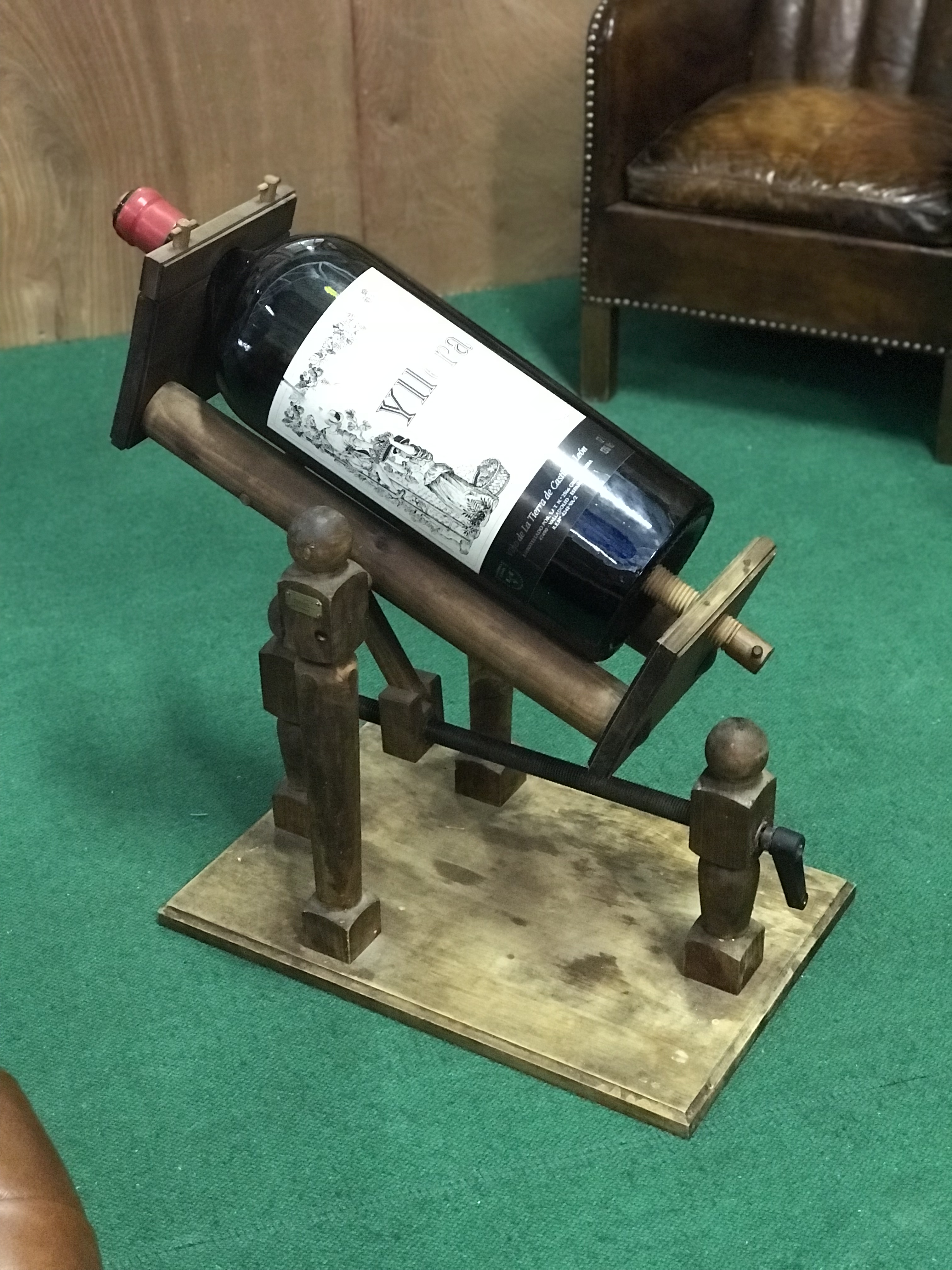 Large wine bottle display 28"H