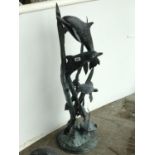 Bronze sculptural group with dolphins,