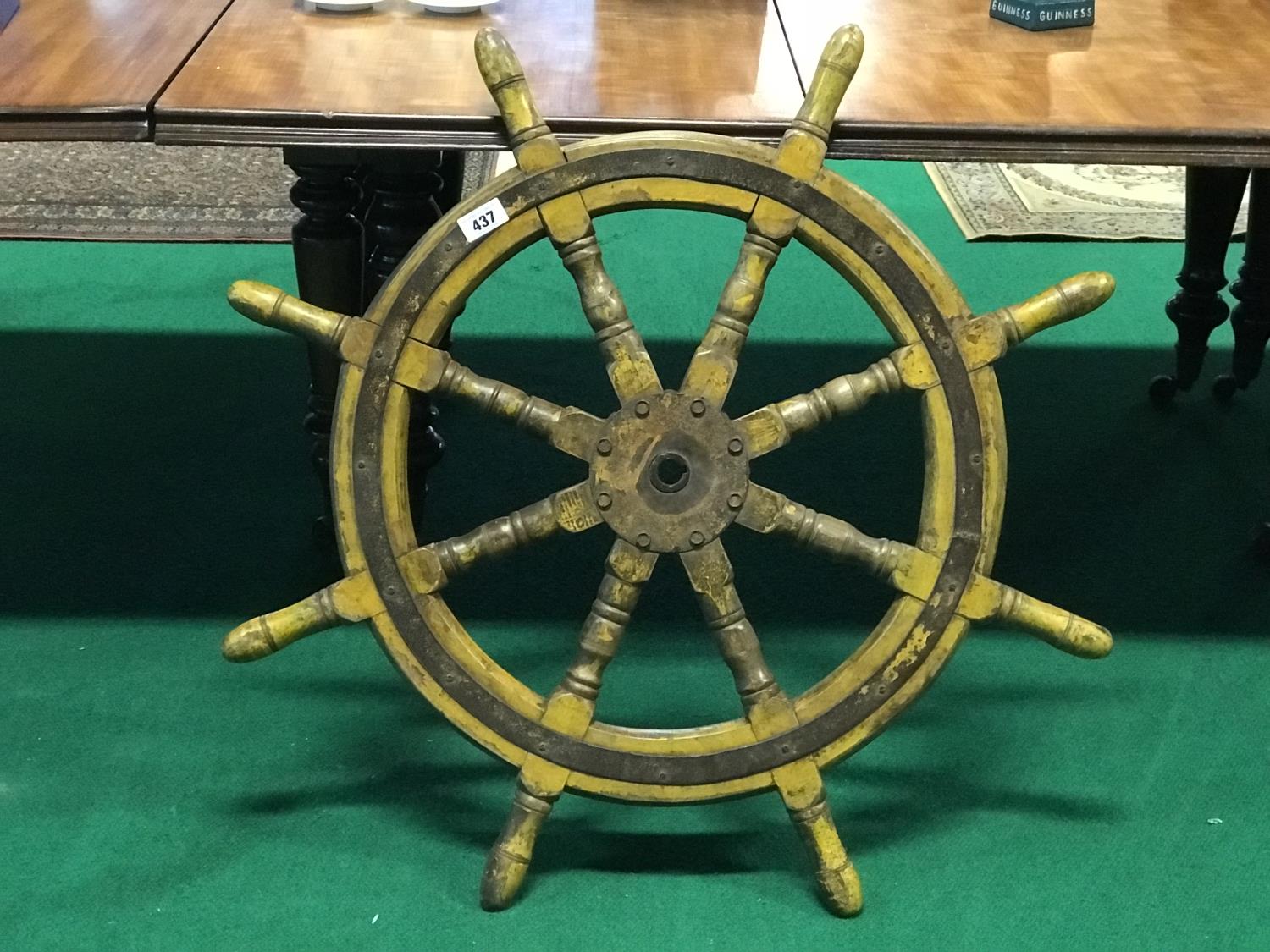 19th Century ships wheel 39"W
