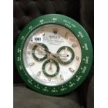 Rolex shop display wall clock 13" diameter