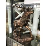 Bronze figure of a stag 40" W x 42"" H