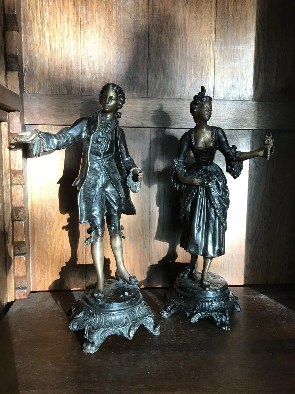 Ex Café‚ en Seine Pair of classical figures tallest 14" tall