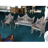 Very unusual early 19th Century cast iron 3 piece garden set