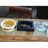 Sweet Afton ashtray and cut glass ashtray