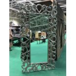 Fine carved wood and silvered mirror 48" W x 86" D