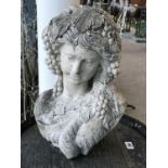 Art Nouveau style marble bust of a lady 15"W x 20" H